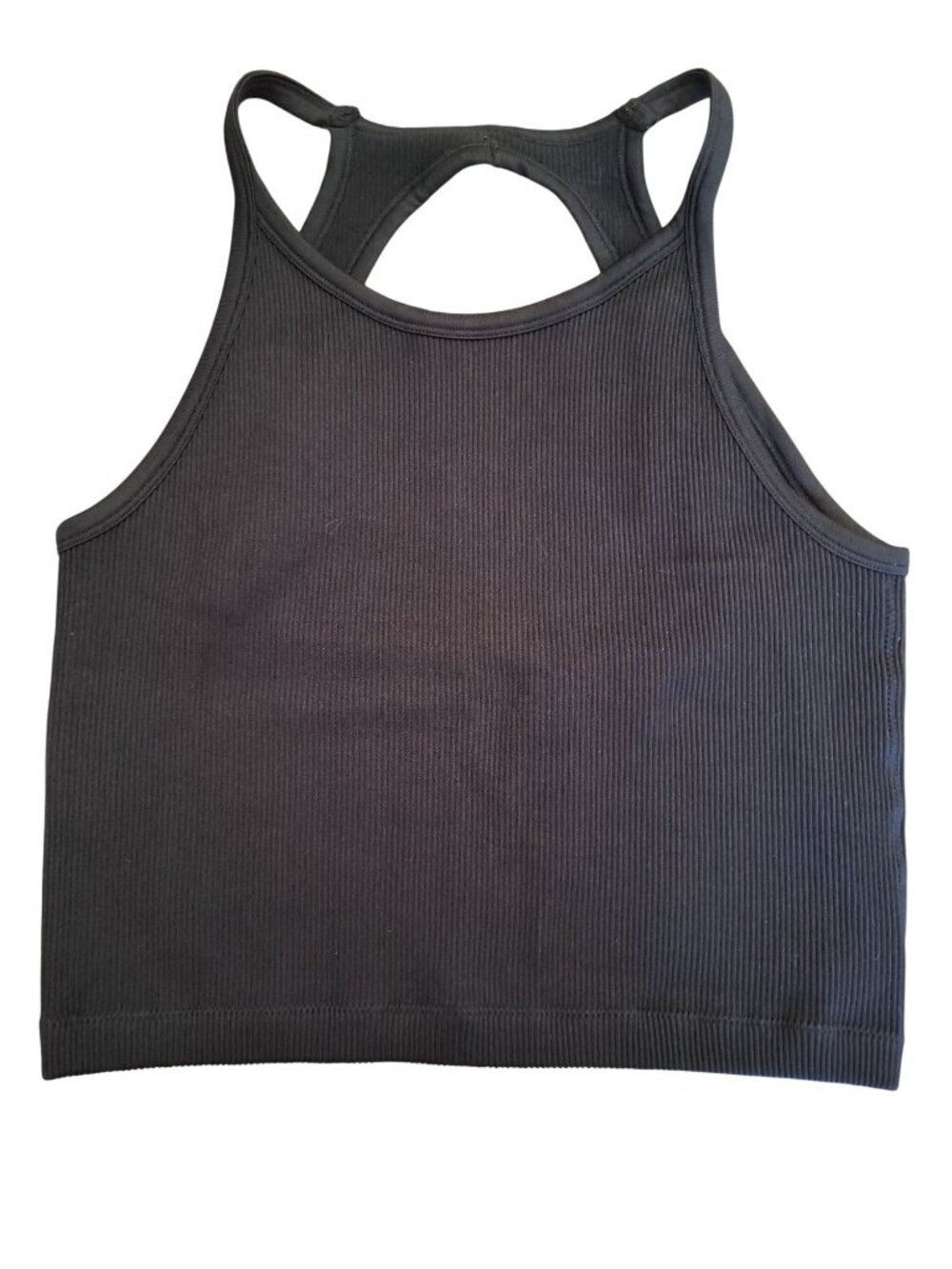 Vitality Black Ribbed Workout Tank Top Racerback Style